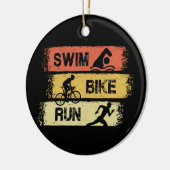 Triathlon - Swim Bike Run Keramik Ornament (Links)