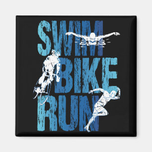 Triathlon - Swim Bike Run Magnet