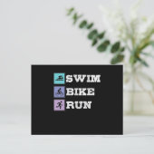 Triathlon Swim Bike Run Postkarte (Stehend Vorderseite)