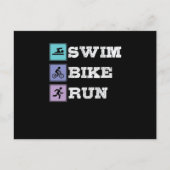 Triathlon Swim Bike Run Postkarte (Vorderseite)
