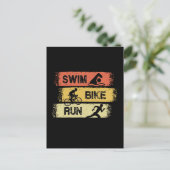 Triathlon - Swim Bike Run Postkarte (Stehend Vorderseite)