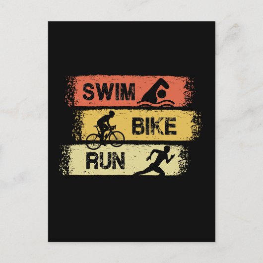 Triathlon - Swim Bike Run Postkarte (Vorderseite)