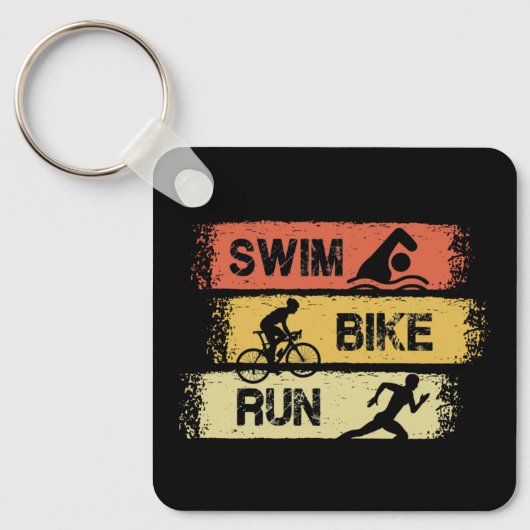 Triathlon - Swim Bike Run Schlüsselanhänger (Vorderseite)