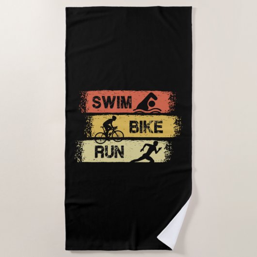 Triathlon - Swim Bike Run Strandtuch (Vorderseite)