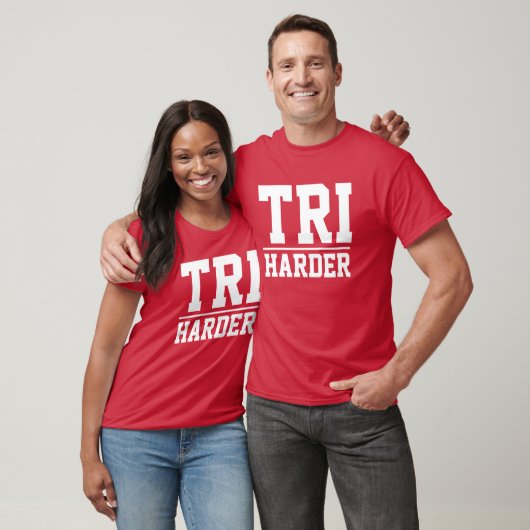 Triathlon t shirt for triathlete - TRI harder (Unisex)
