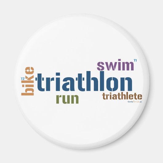 Triathlon Text Magnet (Vorne)