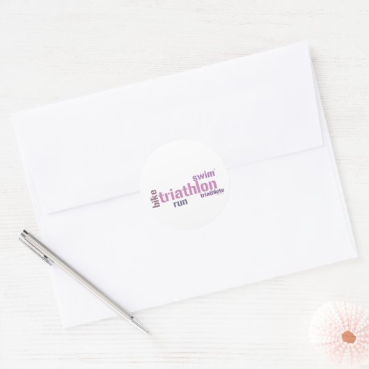 Triathlon Text Runder Aufkleber (Umschlag)