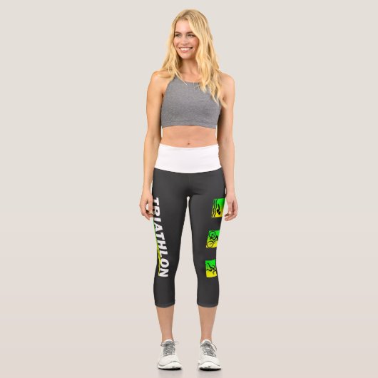 Triathlon Transzendenz: Schwimmen, Fahrrad, Erfolg Capri Leggings (Vorderseite)
