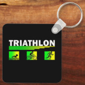 Triathlon Transzendenz: Schwimmen, Fahrrad, Erfolg Schlüsselanhänger (Rückseite)