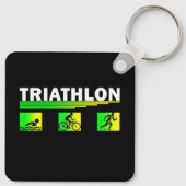 Triathlon Transzendenz: Schwimmen, Fahrrad, Erfolg Schlüsselanhänger (Rückseite)