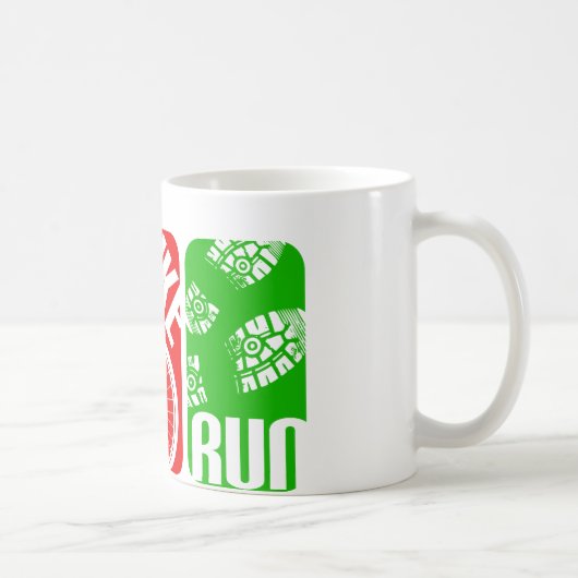 Triathlon-TRI Farbblöcke Kaffeetasse (Rechts)