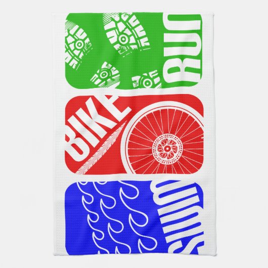 Triathlon-TRI Farbblöcke Küchentuch (Vertikal)