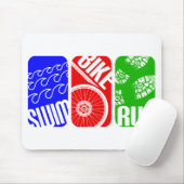 Triathlon-TRI Farbblöcke Mousepad (Mit Mouse)