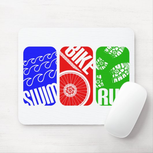 Triathlon-TRI Farbblöcke Mousepad (Mit Mouse)