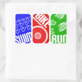 Triathlon TRI Farbblöcke Rechteckiger Aufkleber (Tasche)