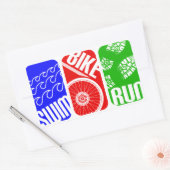 Triathlon TRI Farbblöcke Rechteckiger Aufkleber (Umschlag)