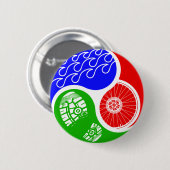 Triathlon TRI Yin Yang Button (Vorne & Hinten)
