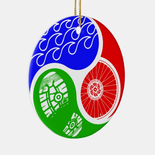 Triathlon TRI Yin Yang Keramikornament (Rechts)