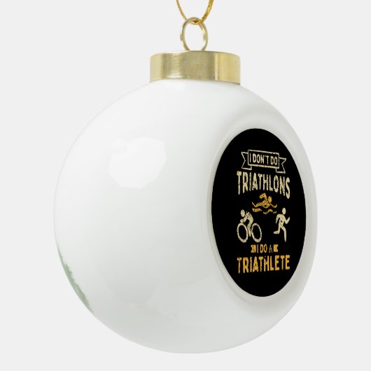 Triathlon Triathlete Keramik Kugel-Ornament (Links)