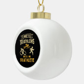 Triathlon Triathlete Keramik Kugel-Ornament (Rechts)