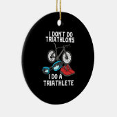 Triathlon Triathlete Keramik Ornament (Rechts)