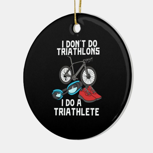 Triathlon Triathlete Keramik Ornament (Links)