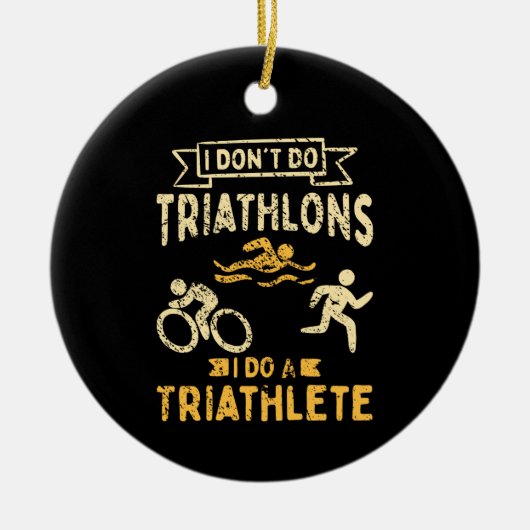 Triathlon Triathlete Keramik Ornament (Vorne)