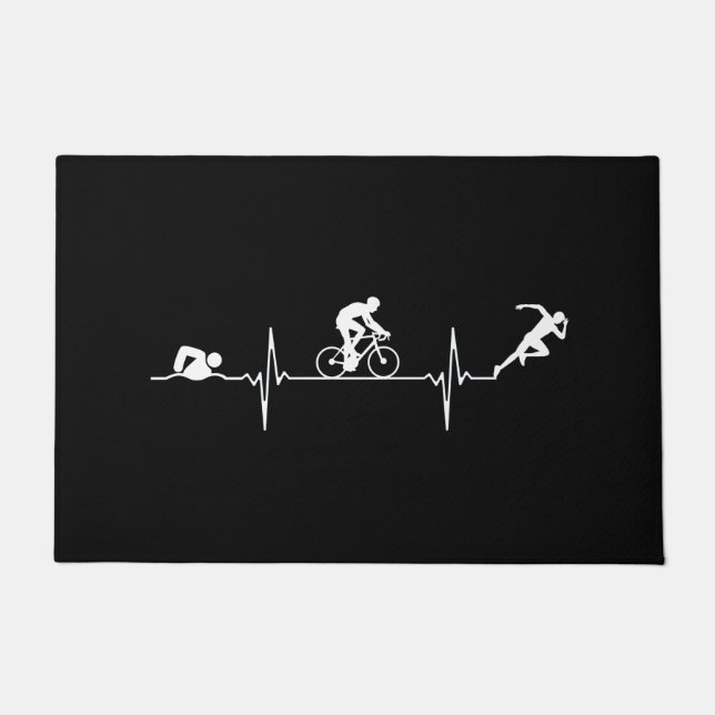 Triathlon - Triathlon Heartbeat Fußmatte (Vorderseite)