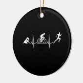 Triathlon - Triathlon Heartbeat Keramik Ornament (Links)