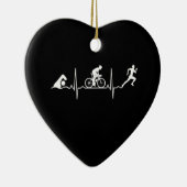 Triathlon - Triathlon Heartbeat Keramik Ornament (Rechts)