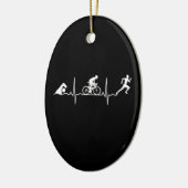Triathlon - Triathlon Heartbeat Keramik Ornament (Links)