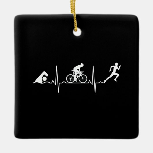 Triathlon - Triathlon Heartbeat Keramikornament (Vorderseite)