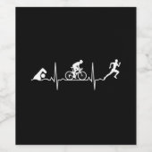 Triathlon - Triathlon Heartbeat Weinetikett (Einzelnes Label)