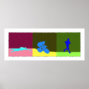 Triathlon Triptych - Painting Poster