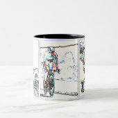 Triathlon-Triptychon-Tasse Zweifarbige Tasse (Mittel)