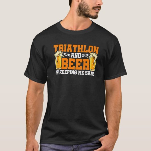 Triathlon und Bier laufen Schwim-Radfahren Triathl T-Shirt (Vorderseite)