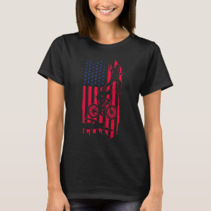 Triathlon Us Flag Swim Bike Run Sport Patriotic Tr T-Shirt