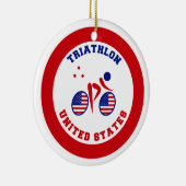 Triathlon Vereinigtes Staaten Keramik Ornament (Rechts)
