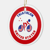 Triathlon Vereinigtes Staaten Keramik Ornament (Links)