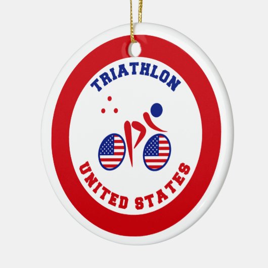 Triathlon Vereinigtes Staaten Keramik Ornament (Links)