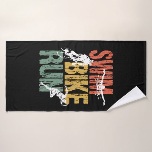 Triathlon Vintag Swim Bike Run Badehandtuch (Badehandtuch)