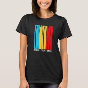Triathlon Vintage Farben Lieben zu laufen Fahrrad T-Shirt