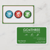 Triathlon-Zug-Visitenkarte (Grün) Visitenkarte (Vorne/Hinten)