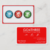 Triathlon-Zug-Visitenkarte (rot) Visitenkarte (Vorne/Hinten)