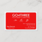 Triathlon-Zug-Visitenkarte (rot) Visitenkarte (Rückseite)