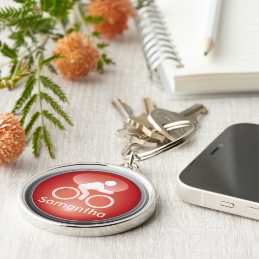 Triathlon-ZYKLUS kundengebundener Schlüsselanhänger (Seite)