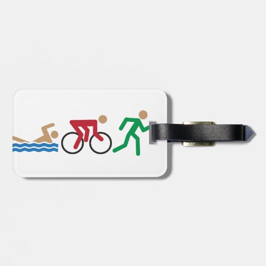Triathlonlogoikonen in der Farbe Gepäckanhänger (Rückseite horizontal)