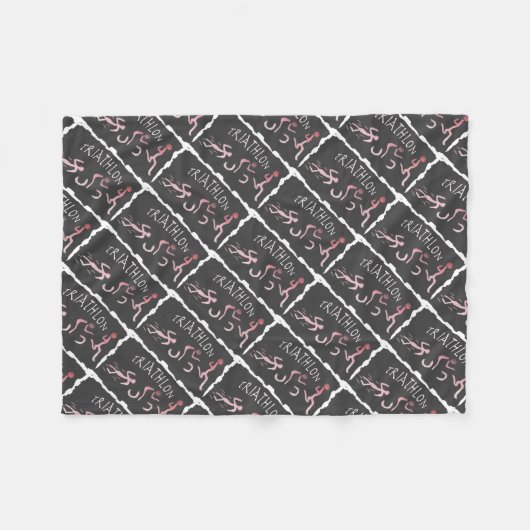 Triathlonswim-Fahrrad Laufabstraktes im Schwarzen Fleecedecke (Vorderseite (Horizontal))