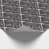 Triathlonswim-Fahrrad Laufabstraktes im Schwarzen Geschenkpapier (Ecke)