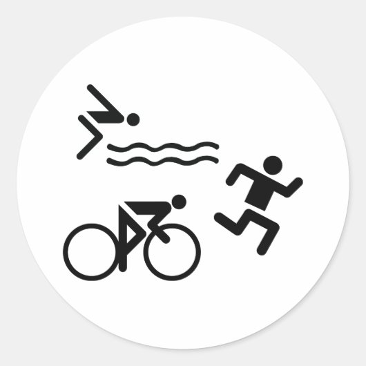 Triatholon - Laufen Runder Aufkleber (Vorderseite)